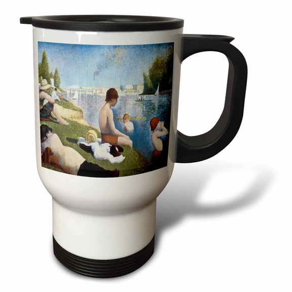 3dRose, Bathing at Asnieres by George-Pierre Seurat, 14oz Stainless Steel Travel Mug