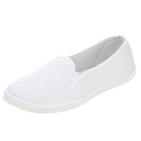 

JINMGG Flat Shoes for Women Plus Clearance Women s Ladies Fashion Casual Versatile Comfortable Canvas Flat Casual Shoes White 40