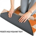 thumbnail image 3 of Orange and White Wavy Checkerboard Pattern Hot Yoga Mat Towel Non Slip for Hot Yoga - Quick-Drying Yoga Mat Cover with 4 Corner Pockets with Travel Bag - Hot Yoga Towel Non Slip 70"x26", 3 of 6