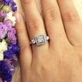thumbnail image 5 of JeenMata 1.75 Carat Princess Cut Moissanite Engagement Ring - Antique Ring - Art Deco Ring - Bezel Ring - 18k White Gold Over Silver, 5 of 10