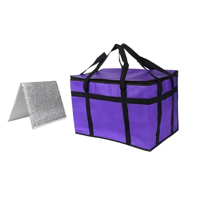 Bolsa Térmica para Entrega de Alimentos, Bolsa de Supermercado, Soporte Térmico, Calentador de Pizza con Base para Compras, Catering Profesional, violeta