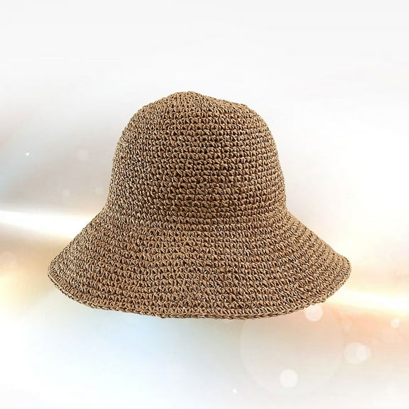SOPOTUTU Khaki Straw Sun Block Bucket Hat for Men and Women, UV , Lightweight and Breathable, 1 Pc