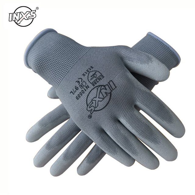 10 pares de guantes de trabajo de algodón y nailon con revestimiento de seguridad de nitrilo PU, guantes de trabajo mecánicos con revestimiento de Palma, tienen CE EN388 Tan Jianjun unisex