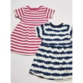 thumbnail image 4 of Touched by Nature Baby and Toddler Girl Organic Cotton Short-Sleeve Dresses 2pk, Tie Dye Stripe, 4 Toddler, 4 of 4