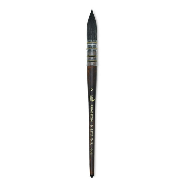 Princeton Brush Neptune Synthetic Squirrel Watercolor Brush, Quill, 6