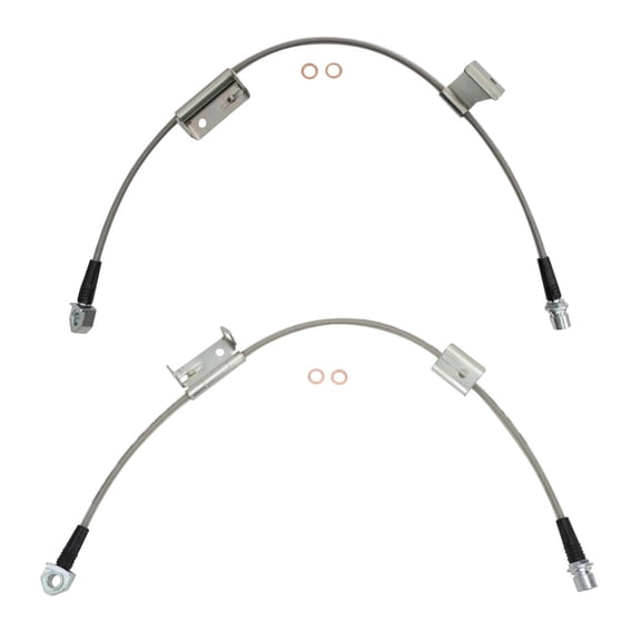 TRQ Stainless Steel Performance Front Brake Hose Fits 2000-2006 Cadillac 1999-2007 Chevrolet 1999-2007 GMC