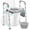 Grey-With Commode, variant on Raised Toilet Seat Riser With Handles For Seniors  450lbs Heavy-duty 3in1 Commode Chair & Patients Reinforced Frame Protective Deflector Built Safety Clean