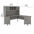 thumbnail image 4 of Bush Furniture Somerset 72W L Shaped Desk with Hutch, Platinum Gray, 4 of 7