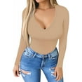 thumbnail image 2 of ORUYROP Combinaison à Manches Courtes à Manches Longues Deep V Neck pour Vêtements pour Femmes, 2 of 5