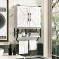 thumbnail image 3 of Gabinete de Baño de 3 Niveles, Armario de Pared para Baño (Blanco), 3 of 8