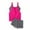 Hot Pink, variant on Bikinis Sets for Women High Waisted Split Two Piece Tankini Swimsuits with Swim Tank Tops and Shorts for Beach Sports Swimsuit