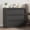 Black wood grain, variant on Modern 3-Drawer Dining Side Table – Tall Storage Bedside Table for Bedroom, Living Room, or Entryway, Sturdy Anti-Tip Chest – Easy Assembly – Black Wood Grain, 3-Drawer Chest