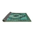 thumbnail image 2 of Ahgly Company Indoor Rectangle Medallion Turquoise Blue Traditional Area Rugs, 2' x 5', 2 of 4