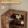 thumbnail image 4 of Corner Bookshelf with Doors, 6-Tier Tall Corner Bookcase with Storage Cabinet, L-Shaped Corner Shelf for Living Room, Home Office, Vintage Brown, 4 of 8