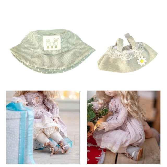 Falda con correa para muñecas perfke Accesorio de disfraz Ropa en miniatura hecha a mano para muñecas 15-17 cm Verde