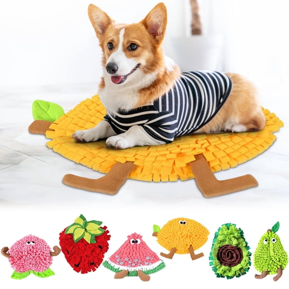 Xihbxyly Tapete para Olfateo de Frutas, con Formas de Melocotón, Sandía, Limón y Pera, Comedero Lento para Perros, Estimulación Mental para Mascotas, Juego En Interiores y Exteriores, Apto para Perro