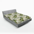 thumbnail image 2 of Ambesonne Roses Fitted Sheet, Romantic Flowers and Leaves, Queen Size, Tan Olive Green and Grey, 2 of 5