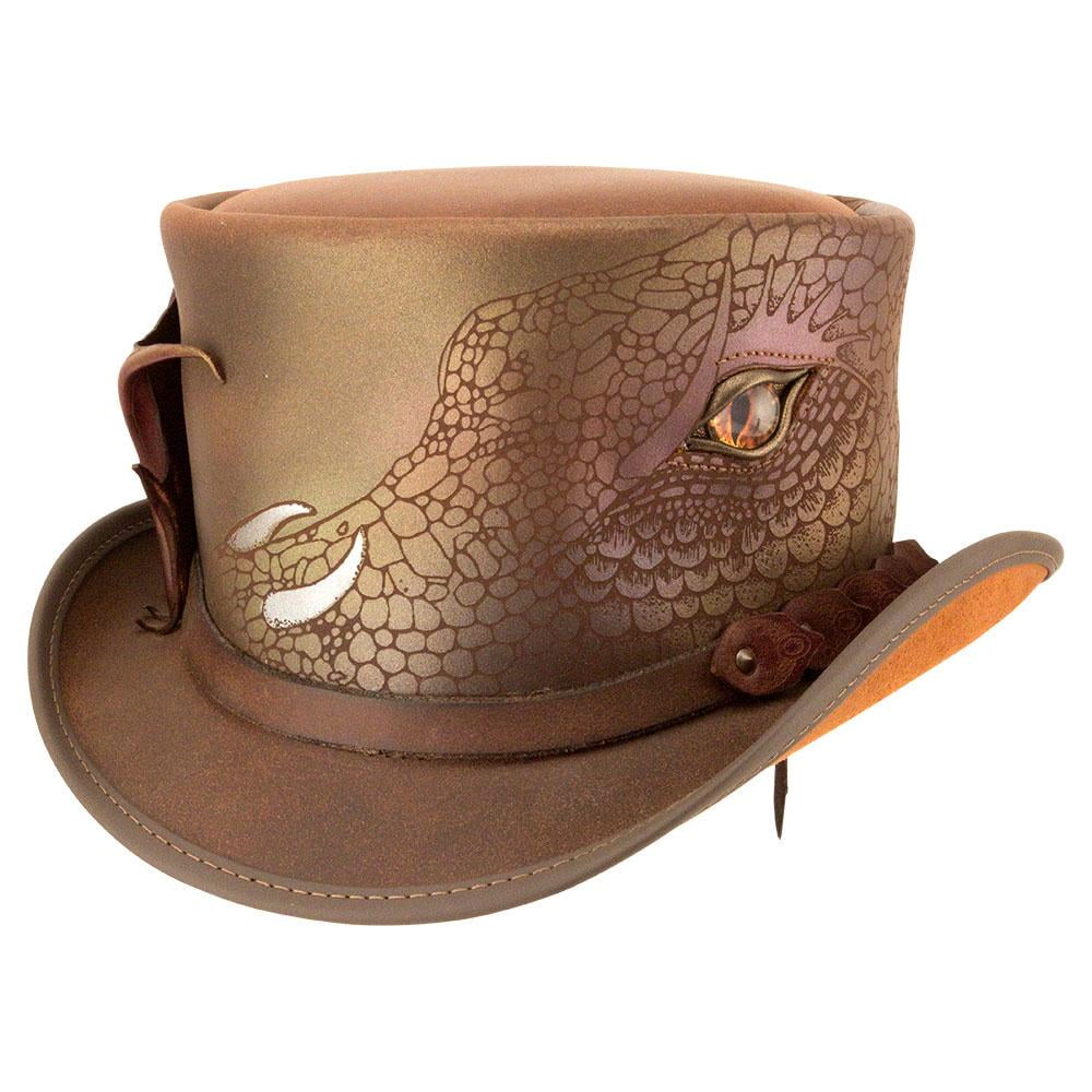 New American Hat Makers Draco Dragon Leather Top Hat