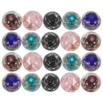 OUNONA 20 Pieces 12MM Fluorescent Glass Beads with Large Holes, Round Craft Beads for Jewelry Making, Mixed Color Strands