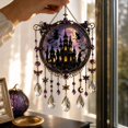 thumbnail image 5 of Halloween Crystal Wind Chime, Lightweight Acrylic Build, Silent Swaying Beads, Spooky Motif, Easy Window Wall Hanging (Castle), 5 of 7