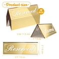 thumbnail image 6 of Framokoko 12 Pcs Mirrored Reserved Table Signs, Double Sided Table Tent Signs with Suede Cloth, Reservation Seat Indicators for Wedding Restaurant Ceremony Party Banquet (Gold 6"x2"), 6 of 8