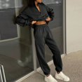 thumbnail image 4 of XFLWAM Women's 2 Piece Sweatsuits Set Long Sleeve Half Zip Pullover Sweatshirt Sweatpants Jogger Casual Fall Tracksuit, 4 of 4