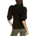thumbnail image 2 of Gracia womens  Ruched Top, S, Black, 2 of 3