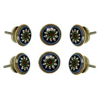 Set of Six Ceramic Devon Cabinet Knobs by Trinca-Ferro