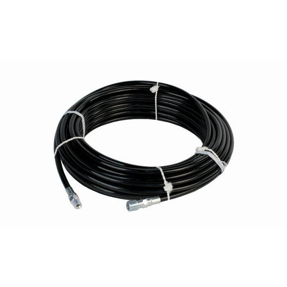 Schieffer Tuyau de Jet d'Égout Noir Thermoplastique 4800 PSI 1/8 Po x 100 Pi avec Extrémité Solide MPT et Solide 1/4 Po