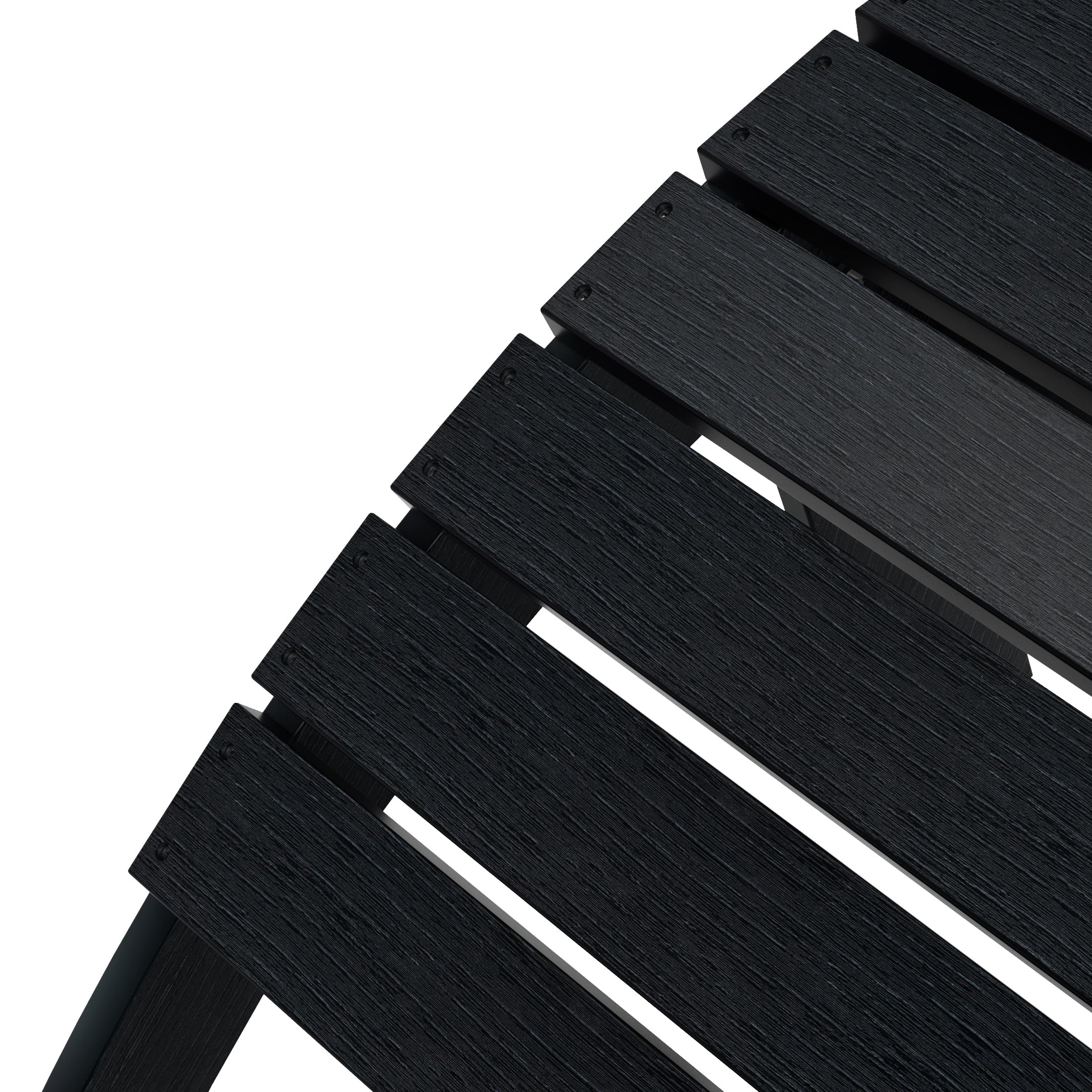 Outdoor Adirondack Chair Folding Ottoman, Black