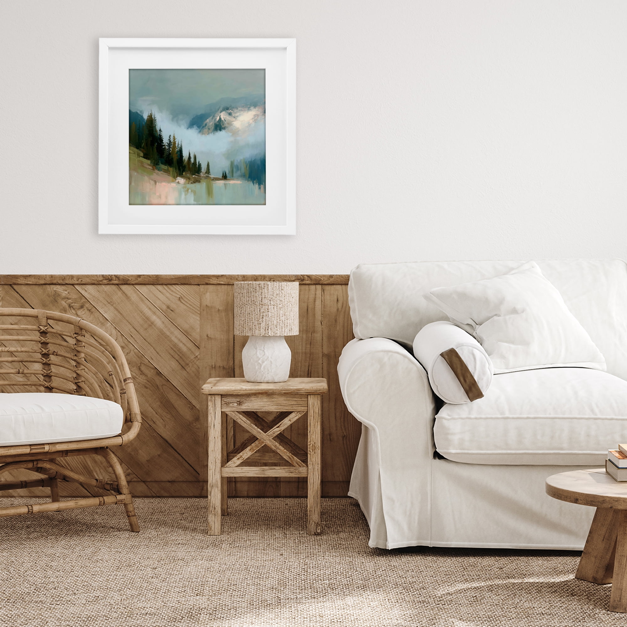 Stupell Industries Fog On The Mountains White Framed Print Under Glass, design by Kim Curinga