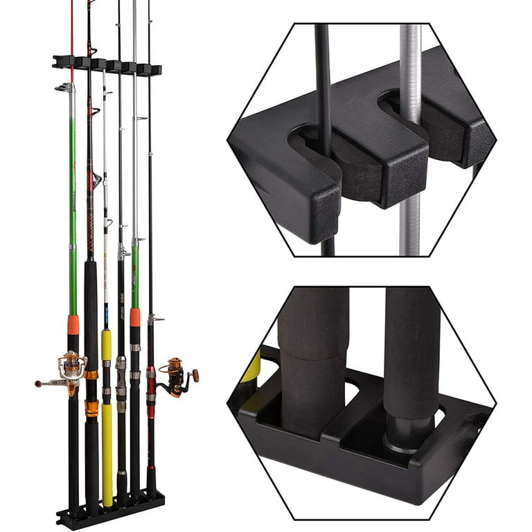 PLUSINNO Vertical Fishing Rod Holder, Wall Mounted Fishing Rod Rack, Fishing  Pol