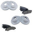 thumbnail image 2 of TRQ Front & Rear Performance Drilled & Slotted Rotor & Posi Ceramic Pad Kit, 2 of 6