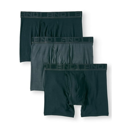 Men's Ultra Soft Modal Boxer Brief with Athletic Pouch, Grey/Black, 3-Pack, XL