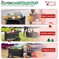 thumbnail image 3 of Sekey 250L Collapsible Wagon with Folding Table and Drink Holders, Foldble Beach Wagon with All-Terrain Wheels Load up to 330LBS for Shopping, Camping, Sports.Black, 3 of 8