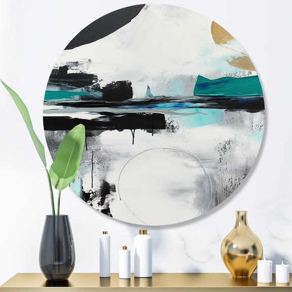 Designart "Exploring Boho Simplicity I" Abstract Round Metal Art