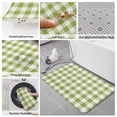 thumbnail image 6 of Green Plaid Bath Mat 3 Piece Bathroom Rug Set, Gradient Geometric Buffalo White Checkered Non Slip Bath Rug Contour Mat and Toilet Lid Cover, Absorbent Shower Mats Soft Bath Rugs and Mats Sets, 6 of 8