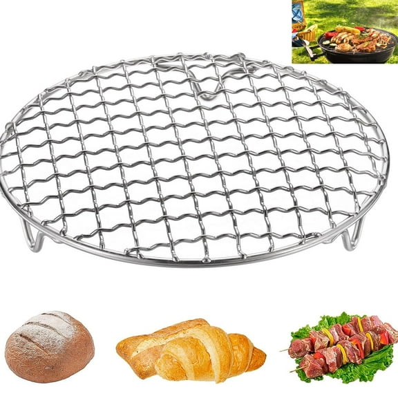 Tutuviw Round Cooking Rack,Dia 5" Stainless Steel Cross Wire Barbecue Grill Net with Legs,Round Grill Wire Cooling Racks for Oven for Cooking Baking Steaming BBQ Roasting,Christmas Gift