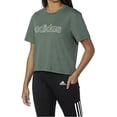 thumbnail image 3 of adidas Ladies' Primegreen Aeroready Logo Crop Tee, Green, Small, 3 of 3
