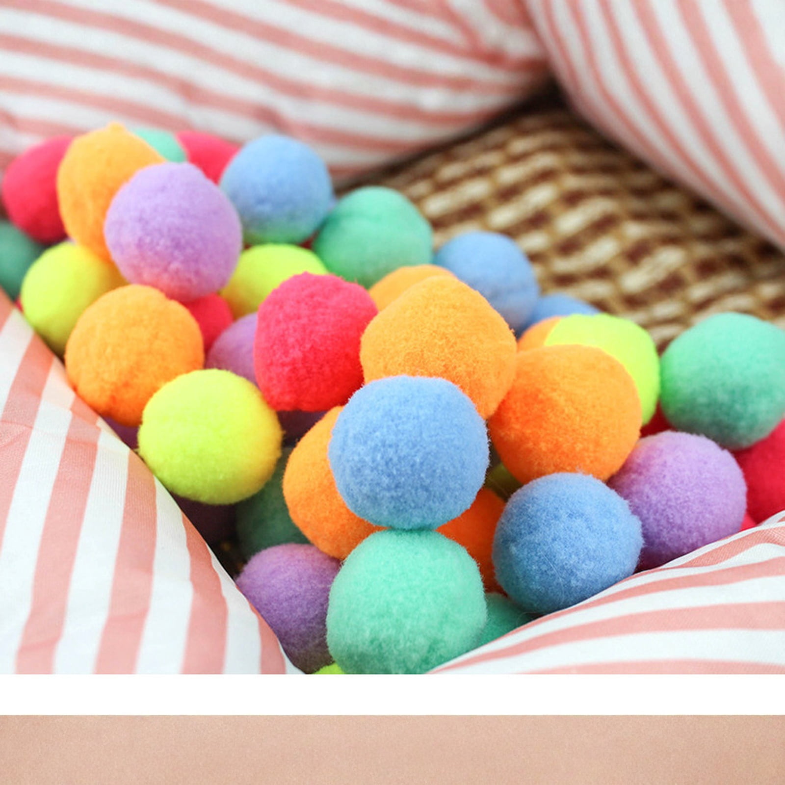 Cat Toys for Indoor Cats, 20 Pack 1.6 Inch Soft Plush Balls, Quiet Interactive Kittens Toys for Batting and Chasing, Colorful Sensory Enrichment Pet Supplies A