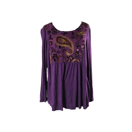 Burnout Velvet Kimono - Style & Co Plus Size Grape Velvet Burnout Top 0X