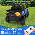 thumbnail image 5 of Shininglove 24V Kids Ride on Dump Truck Car with 2 Seaters, Remote Control, Music Player, Electric Dump Bed & Extra Shovel(Blue), 5 of 8