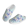 thumbnail image 2 of Daiia Colorful Butterfly Print Women’s Fuzzy Slippers Memory Foam Lightweight House Shoes Cozy Loafer Flannel House Shoes-37/38, 2 of 7