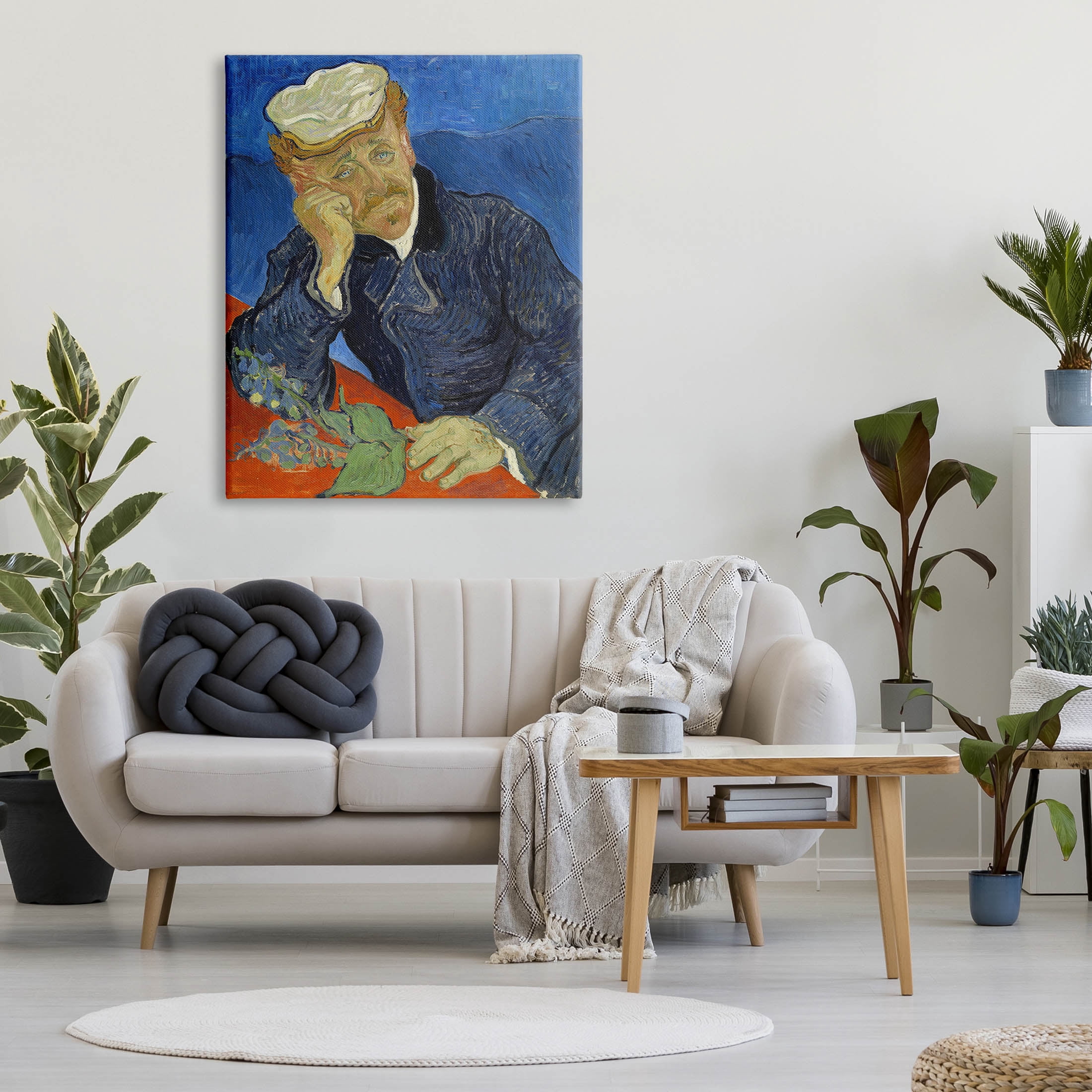 Dr Paul Gachet Van Gogh Portrait Botanical & Floral Painting Gallery Wrapped Canvas Print Wall Art