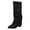 Black, variant on Cowboy Boots Women's Round Toe High Heel Zipper Mid-Calf Causal Dress Boots Shoes Pink,8