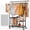 Black High&Low Pole with Shelf, variant on HOKEEPER Heavy Duty Double Rails Clothes Rack with Shelves, 450lbs Capacity Steel Garment Rack with Wheels, Commercial Grade Adjustable Length Bottom Mesh Shelf for Storage, Black