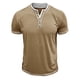 thumbnail image 5 of Blusa de Manga Corta de los Hombres Botones de Color Sólido Al Aire Libre Respirable Cuello Redondo, Sudadera Suelta Casual para Diario, 5 of 6