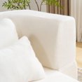 thumbnail image 6 of Queen Size White Floor Sofa with 4 Pillows, Plush Fabric Futon Sofa Couch, High-Density Foam Folding Mattress for Living Room,Guest, Bedroom,No Assembly Required, 6 of 8