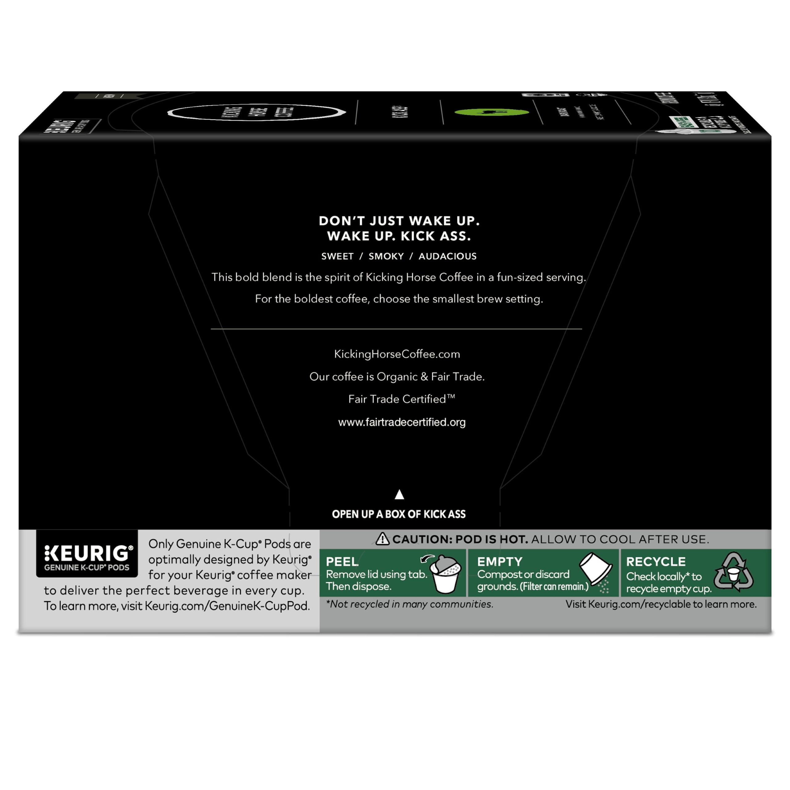 Kicking Horse Coffee, Kick Ass, Single Serve Keurig K-Cup Pods, Dark Roast Coffee, 60-Count Box