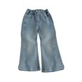 thumbnail image 3 of EnJoCho Teen Girls Cargo Jeans Wide Leg Washed Distressed Baggy Elastic Waist Vintage Denim Trousers Trendy Bottoms For Kids Back-to-School Casual Streetwear Wear, 3 of 6